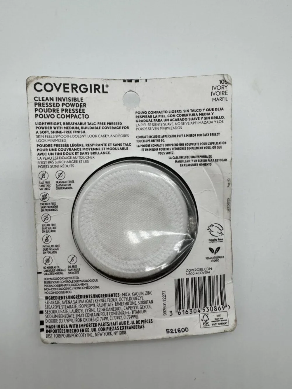 COVERGIRL Clean Invisible Pressed Powder Ivory 105 New